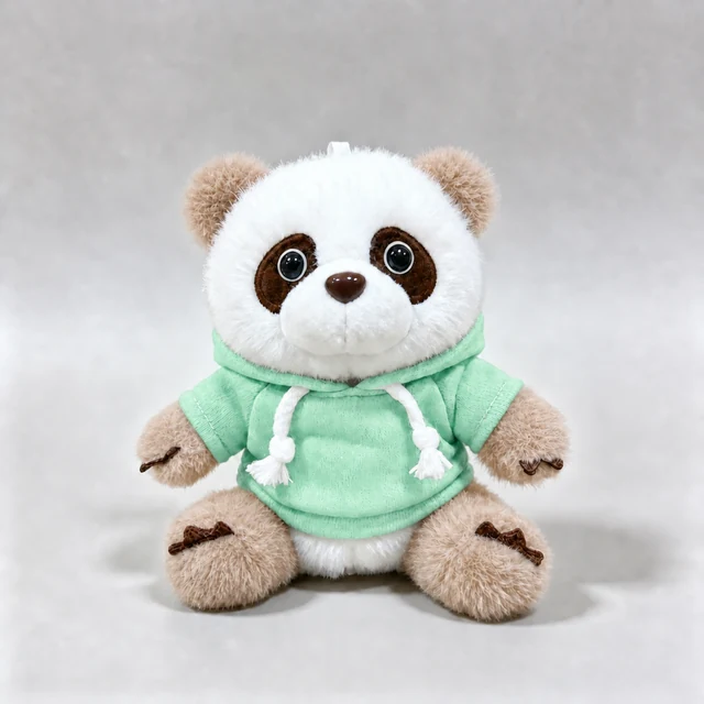 Brown & white panda · Hoodie — Mint