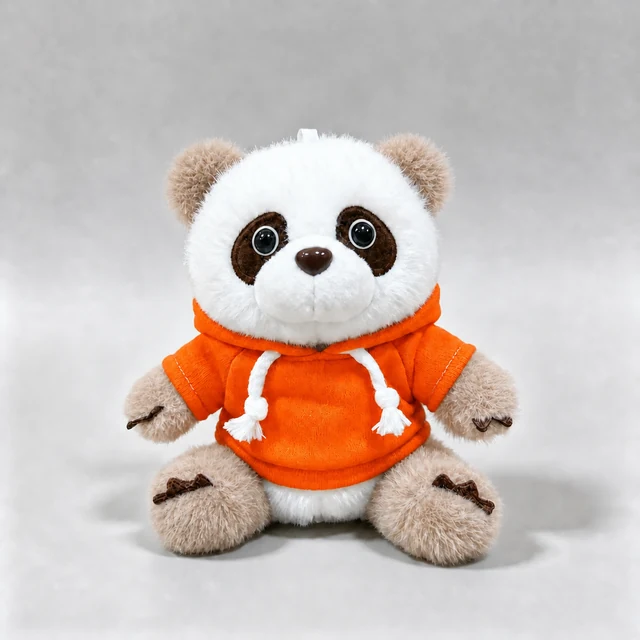 Brown & white panda · Hoodie — Orange