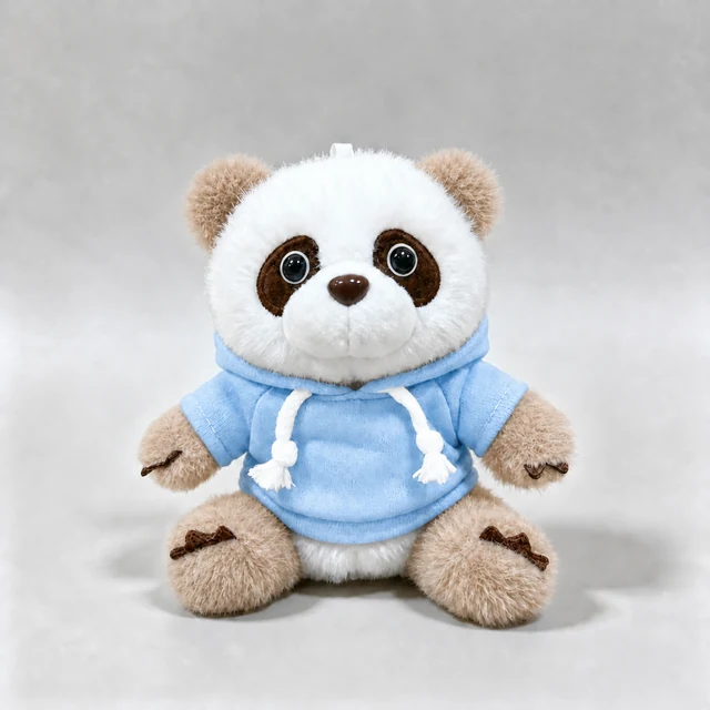 Brown & white panda · Hoodie — Sky blue